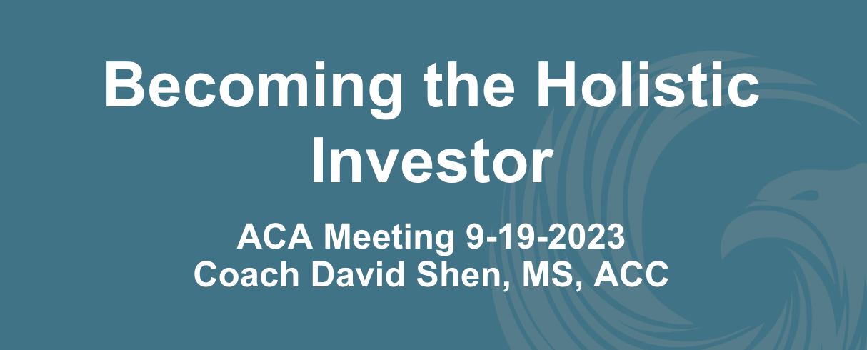 Becoming the Holistic Investor at the Angel Capital Association